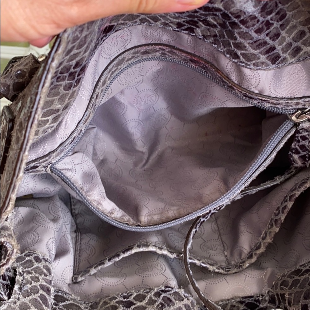 Michael Kors Grey Reptile Skin Handbag - Picture 8 of 8